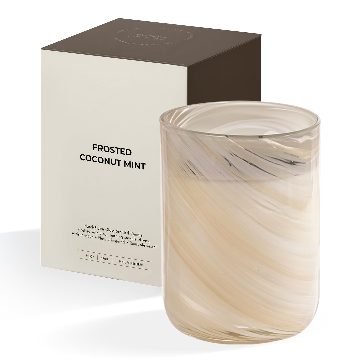 Scented Soy Candles, Large Candle 3 Wicks 19oz Japanese Cherry Blossom Ceramic Jar Lava Collection, Gorgeous Gifts for Birthday Thanksgiving Christmas (9.5oz-Artic Mint Coconut Sugar)