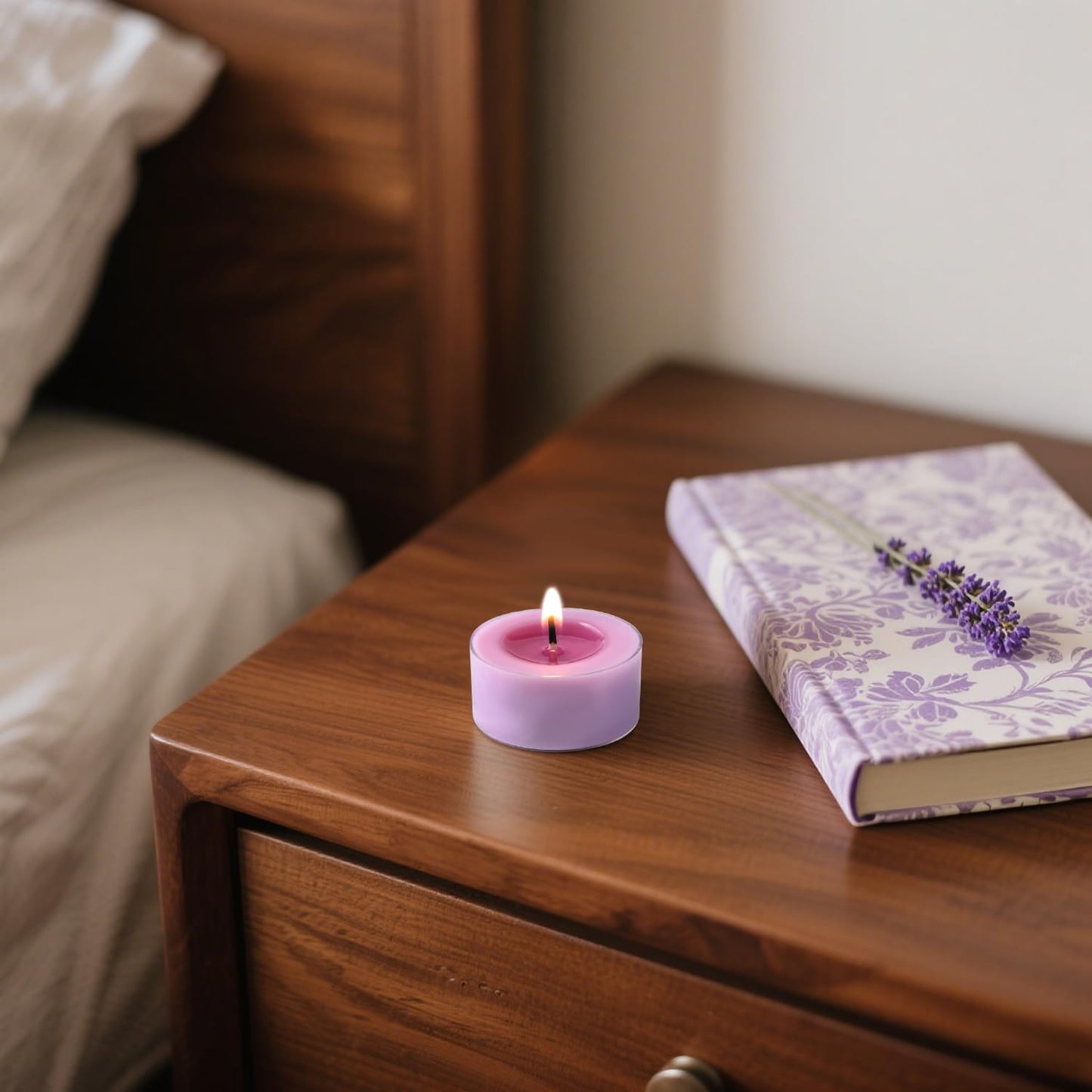 Scented Tea Lights Candles, Lavender Twilight, 16 Pack – Purple Scented Tealight Candles – 100% Palm Wax, 6 Hour Burn Aromatherapy Tea Light Votive Candle for Relaxation, Spa, Yoga, Home Decor