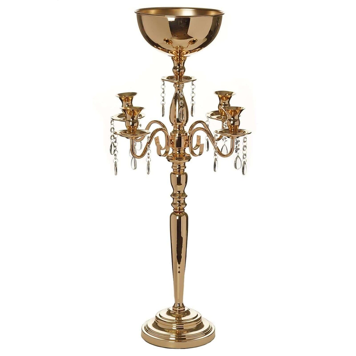 Efavormart 33" Tall Gold Arm Shiny Metal Candelabra Chandelier Votive Candle Holder Wedding Centerpiece