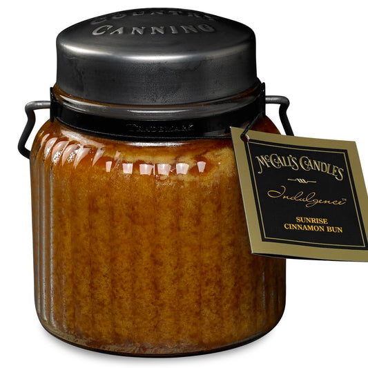 McCall’s Candles | Sunrise Cinnamon Bun | 18 oz Scented Candle | Indulgence Collection | USA-Poured | Double Wick | Grooved Jar with Carrying Handle | Cinnamon Sugar & Maple Fragrance