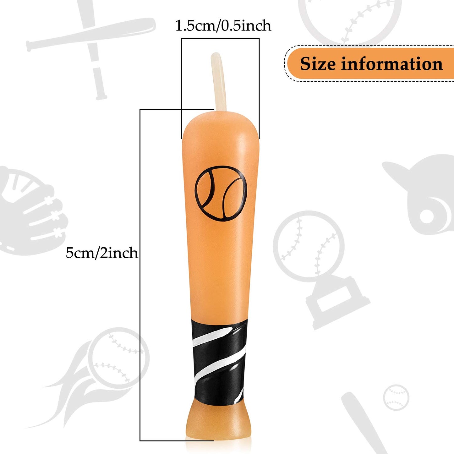 18 Pieces Baseball Bat Candle Baseball Sports Birthday Candle Baseball Cake Cupcake Candle for Birthday Baby Shower Baseball Fans Wedding Party Supply