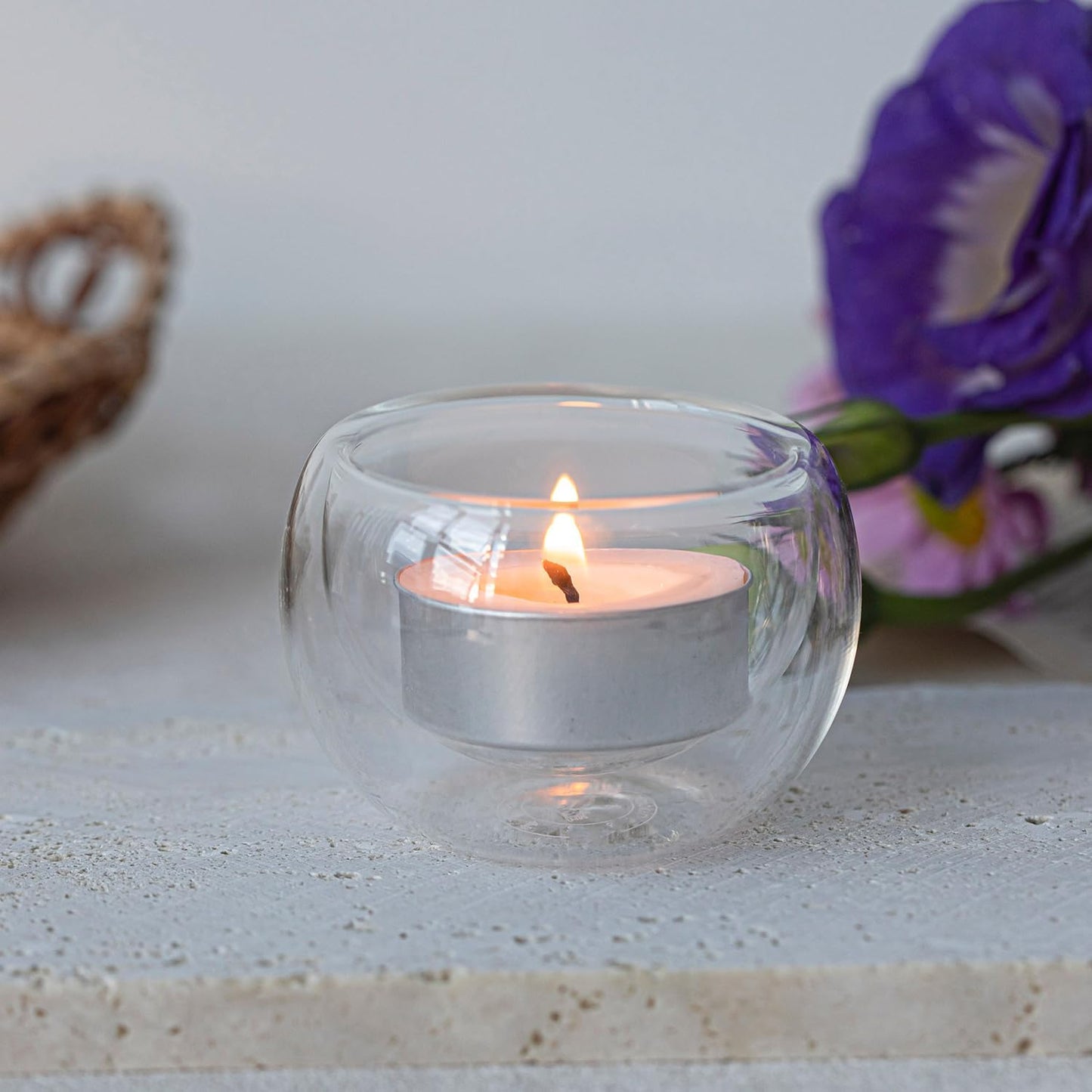 50 Unscented Tea Lights Candles White, Smokeless, Dripless & Long Lasting Paraffin Small Votive Mini Tealight Candle for Home, Pool, Shabbat, Weddings & Emergencies (50-Pack)