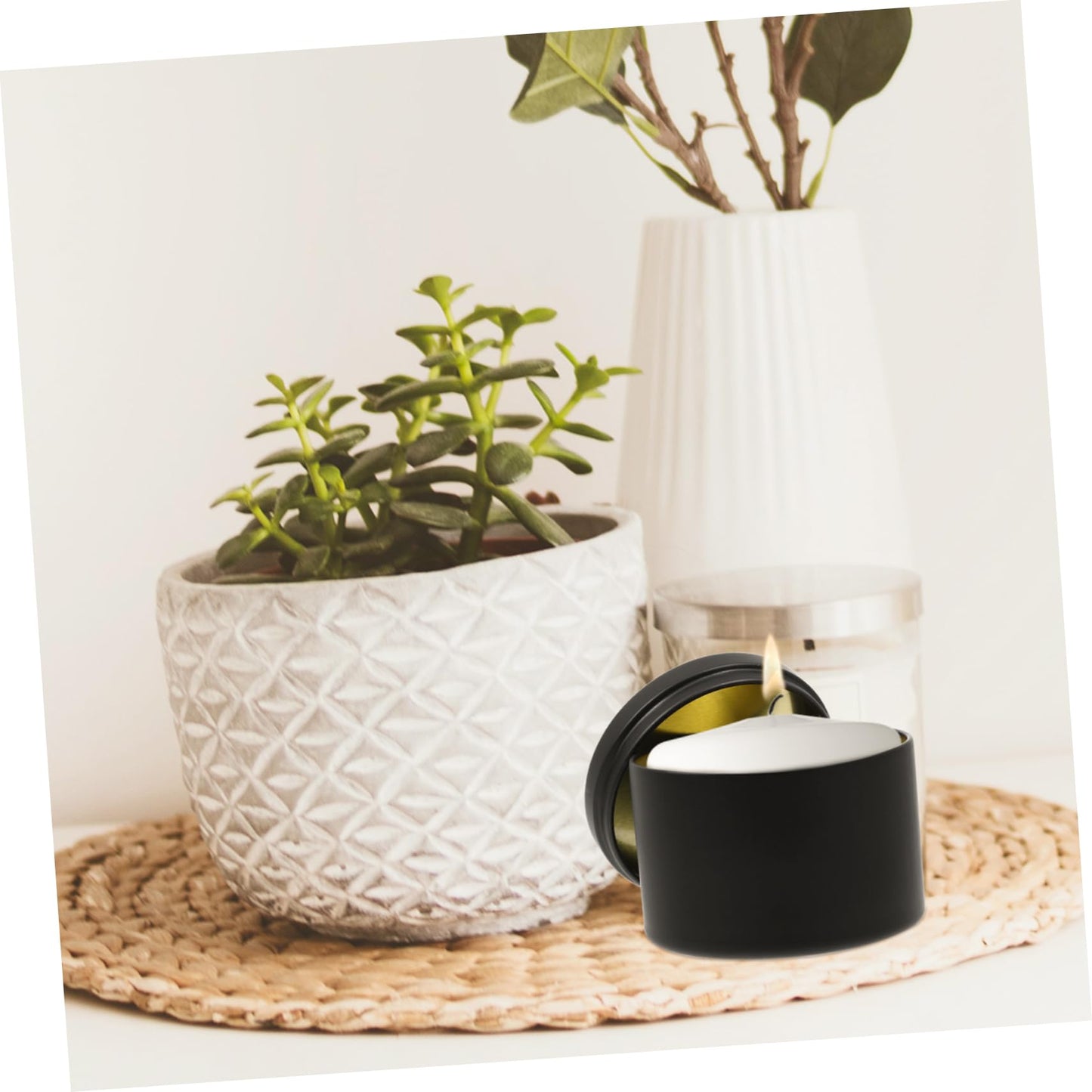 Veemoon 3pcs Round Iron Candle Holders Candle Tins for DIY for Home Decor Weddings and Special Occasions