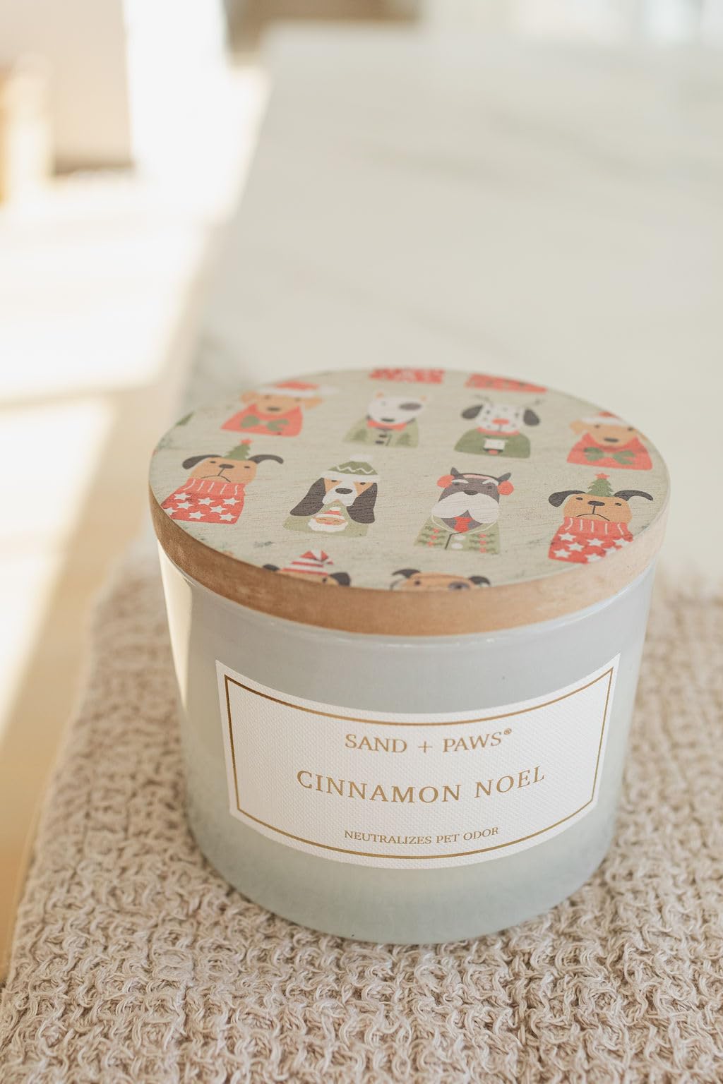 Sand + Paw Scented Candle - Cinnamon Noel – Additional Scents and Sizes – 100% Cotton Lead-Free Wick - Luxury Air Freshening Jar Candles - Perfect Home Decor – 12oz