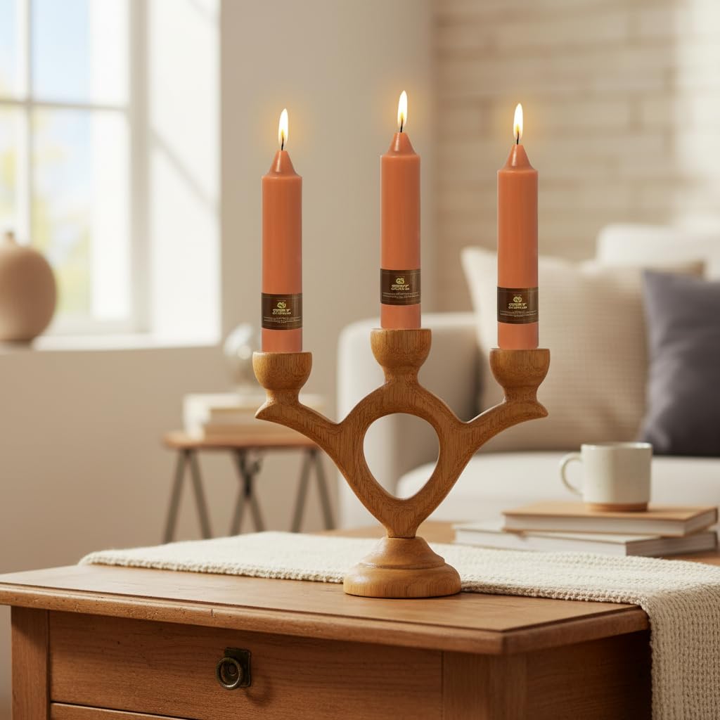 Short Pumpkin Chunky Taper Candles 7 Inch Set of 4 Candlesticks Fat Candles Handmade Clean Burning Unscented Candles for Dinner Country Farmhouse Bedroom Meditation Wedding Home Decor Sanctuary