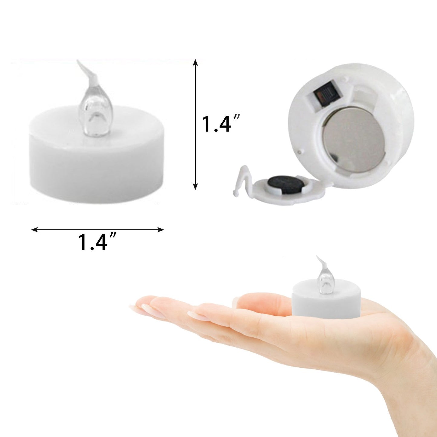 24 Tea Lights Led Flickering with Timer Function (6 hrs on, 18 hrs off), Christmas Mini Flameless Candles Tealights Battery Operated Flickering Warm White for Wedding Party Thanksgiving Decoration