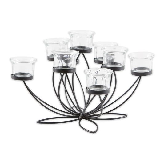 Zingz & Thingz Romantic Collection Candelabra Centerpiece Candle Holder, 10.5x10.25x7, Iron Bloom