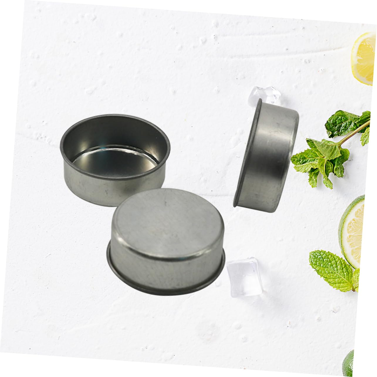 HOMSFOU 10pcs Elegant Iron Candlestick Tealight Candle Tins DIY Jars for Creams Skincare