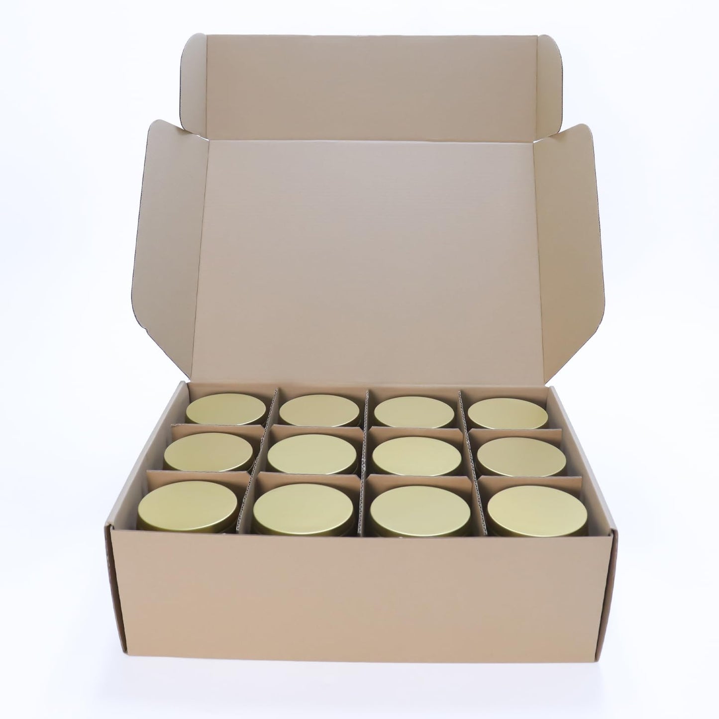 HOMAMAMOON 24 Pack 8oz Glod Candle Tins for Making Candles - Bulk Metal Candle Containers with Lids. Empty Round Candle Jars for DIY & Travel. Shatterproof & Sturdy Vessels for Small Business.
