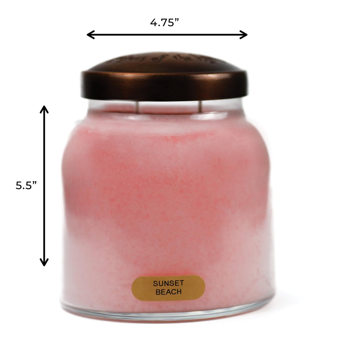 A Cheerful Giver - Sunset Beach - 34oz Papa Scented Candle Jar with Lid - Keepers of The Light - 155 Hours of Burn Time, Gift for Women, Pink Candle, Big Candles for Home Decoration