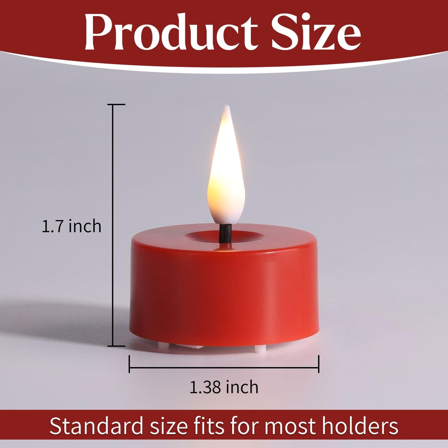 Eywamage Red Flameless Tealights with Remote Batteries, Flickering LED Tea Lights Votive Candles Proposal Decor Set of 12