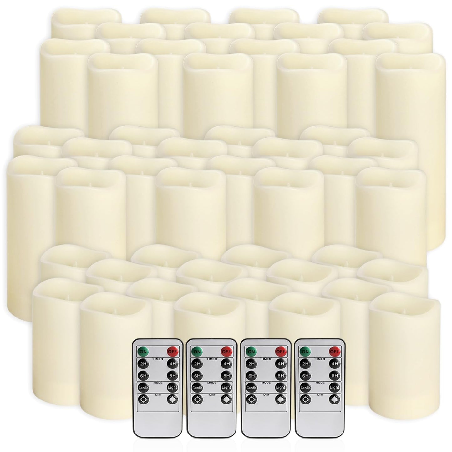 Wfmolcand 48-Pack LED Flameless Candles with Remote Control - Perfect for Home, Parties, and Special Occasions - Create a Magical Ambiance Effortlessly(Three Sizes)