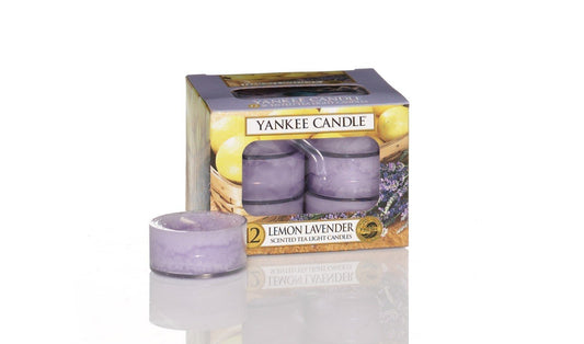 Yankee Candle Lemon Lavender Tea Light Candles, Festive Scent | Count 12