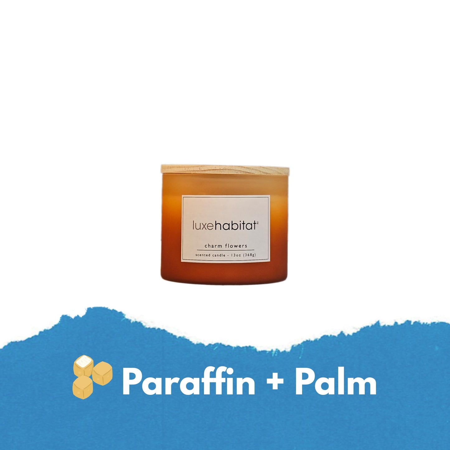 Mosswood Calm Scented Candle 13oz – CW Studio Orange Glass Jar with Wooden Lid & Dual Wicks, 37 Hour Smokeless Burn – Aromatherapy-Ready Décor for Home Yoga & Meditation Spaces – Orange Wax