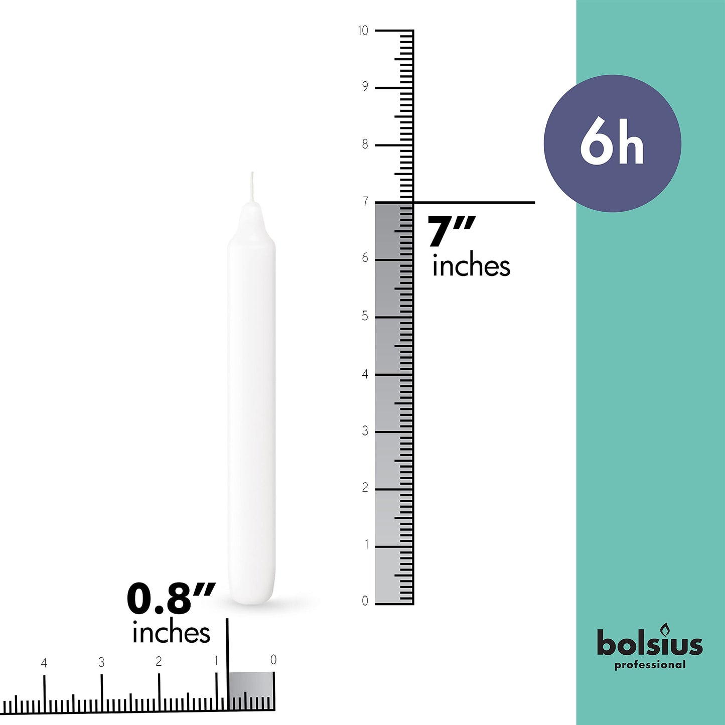 BOLSIUS White Household Candles 7 Inch Dinner Candlesticks - 45 Count Bulk Pack - 6+ Hours Clean Burning - Premium European Quality - Shabbat Candles - No Palm Oil - 0% Animal Fat - Emergency Candle