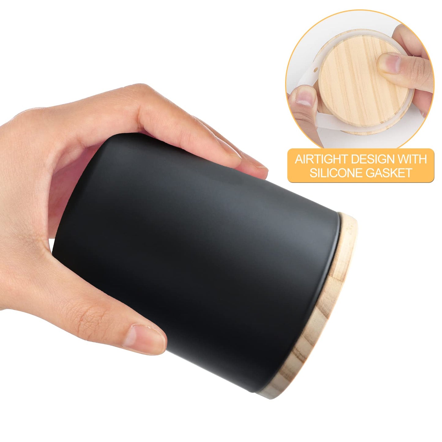 SHOWIN Thick Candle Jars for Making Candles 20 Pcs, 7 OZ Empty Jars with Wood Lids for Candle Making, Sample Container, Matte Black