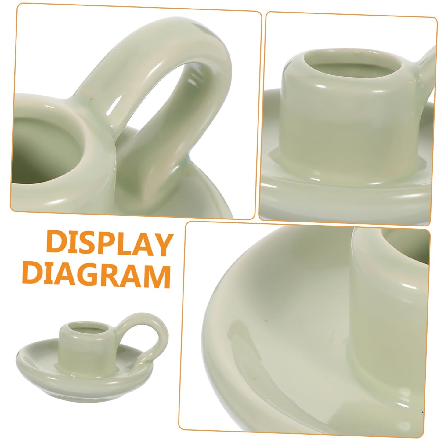 Amosfun 2pcs Ceramic Candle Holders for Dining Table Home Decor Wedding Centerpiece Decorative Candlestick Holders for Parties Easy to Style