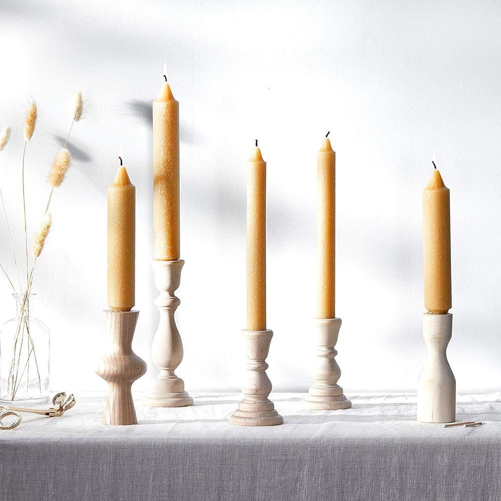 Root Candles 2-Count Unscented Dinner Candles Rustic Dripless Beeswax Blend Timberline Arista Candles, 9-Inch, Beeswax