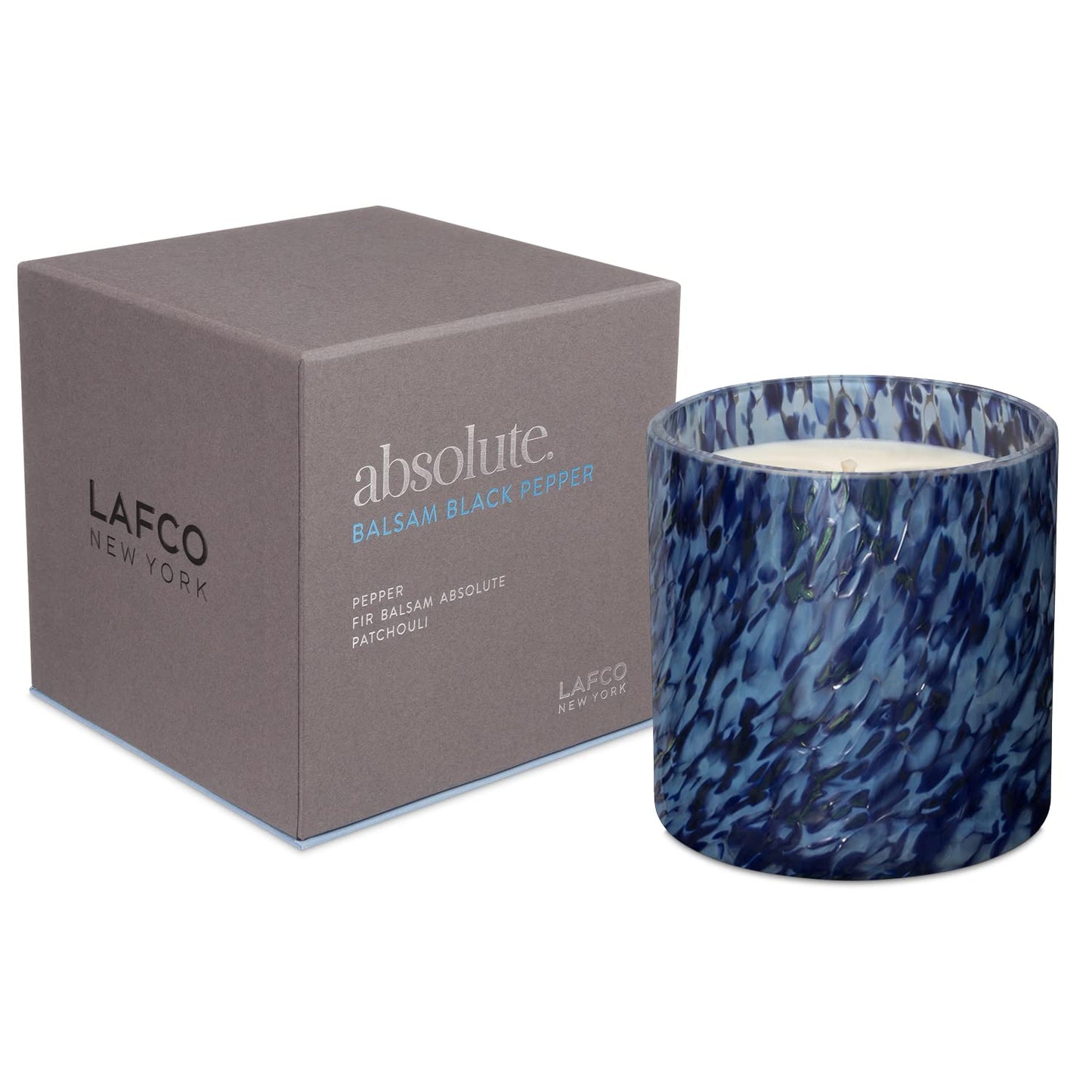 LAFCO New York Signature Candle, Balsam Black Pepper - 15.5 oz - 90-Hour Burn Time - Reusable, Hand Blown Glass Vessel - Made in The USA