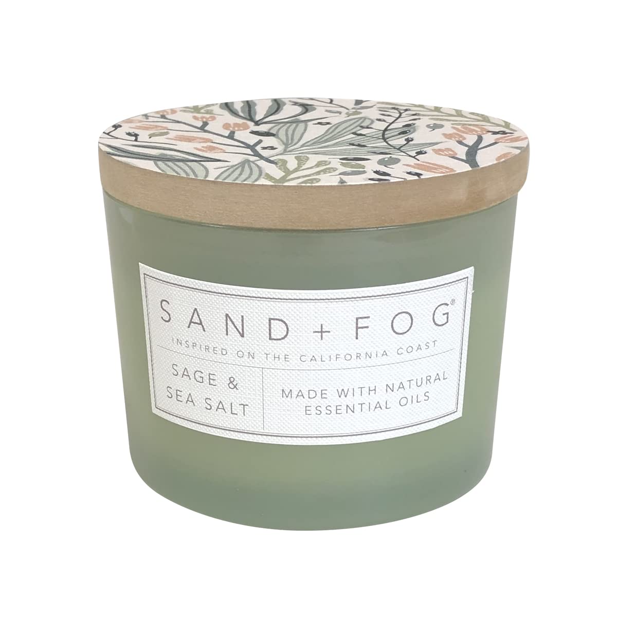 Sand + Fog Scented Candle - Sage & Sea Salt – Additional Scents and Sizes – 100% Cotton Lead-Free Wick - Luxury Air Freshening Jar Candles - Perfect Home Decor – 12oz, Sage Green