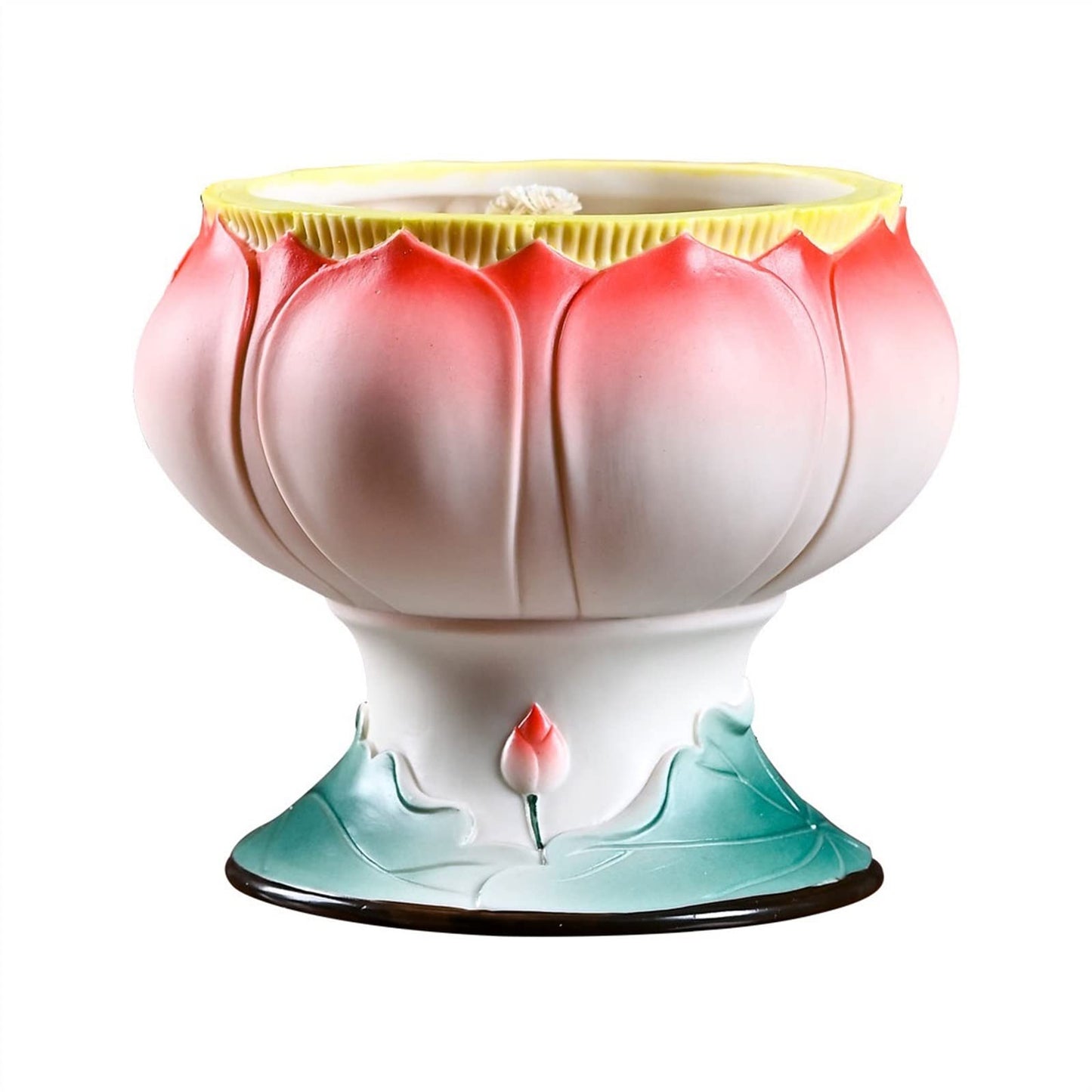 Candlestick Holders Candle Holder Oil Lamp Ceramic Candlestick Elegant Lotus Shaped Candle Holder Home Decoration Table Center Decoration Candle Holders (Size : A)