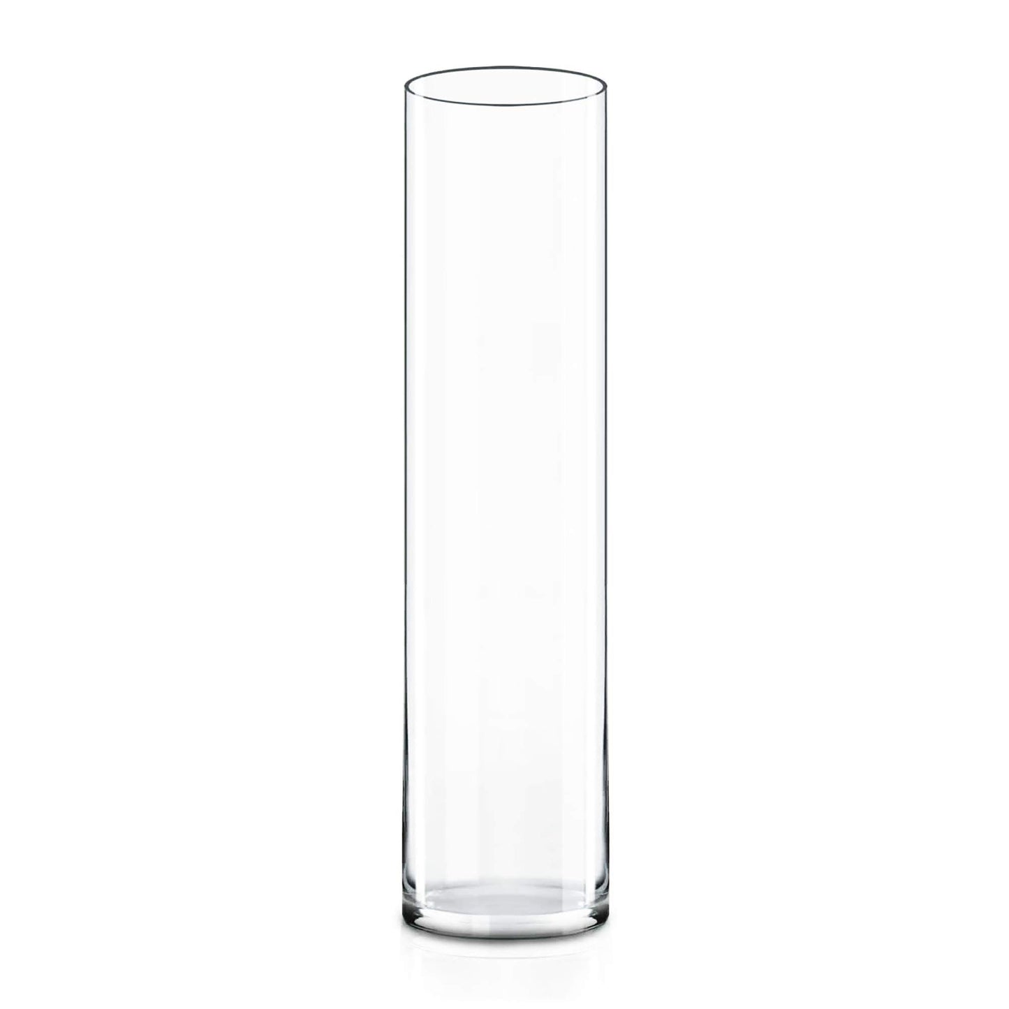 CYS Excel Clear Glass Cylinder Vase (H:20" D:4") | Multiple Size Choices Glass Flower Vase Centerpieces | Hurricane Floating Candle Holder Vase