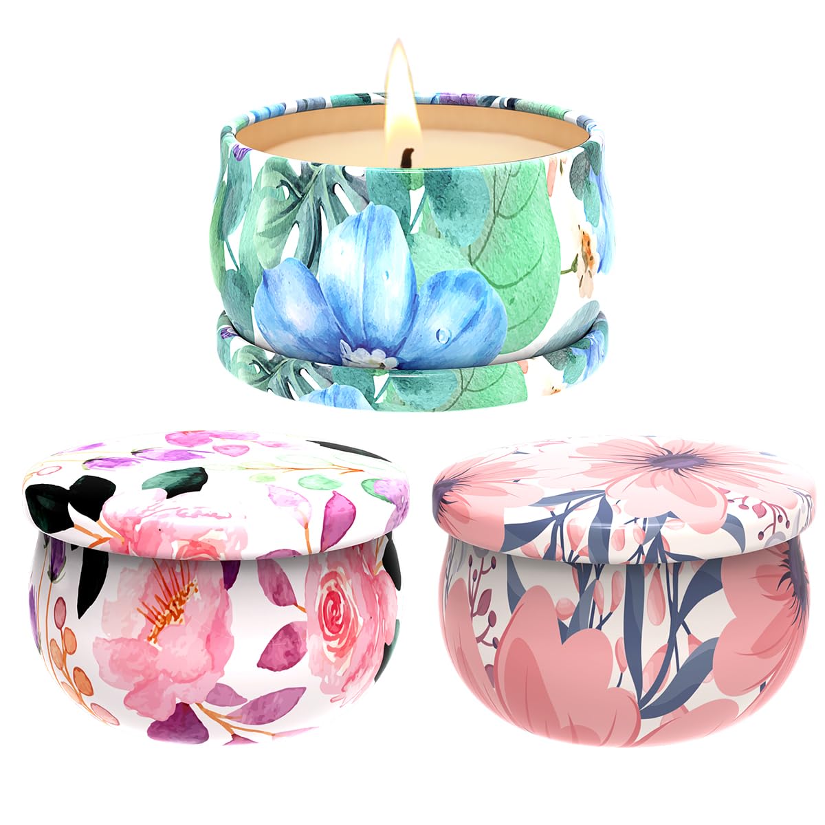 Scented Candles Gift Sets of 3, Stress Relief Candles for Home Scented, Natural Soy Wax Aromatherapy Candle, Burning Long Lasting Candles, Best Ideal for Gift, Baby Shower Prizes