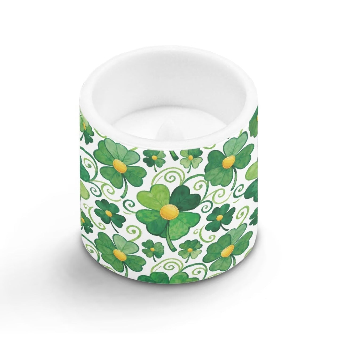 Merkmak 4Pcs LED Candles Bulk Stylish Shamrocks Flickering Flameless Candles with Remote and Timer Battery Operated Pillar Tea Lights for Indoor Outdoor St Paddy's Day Party Decoration