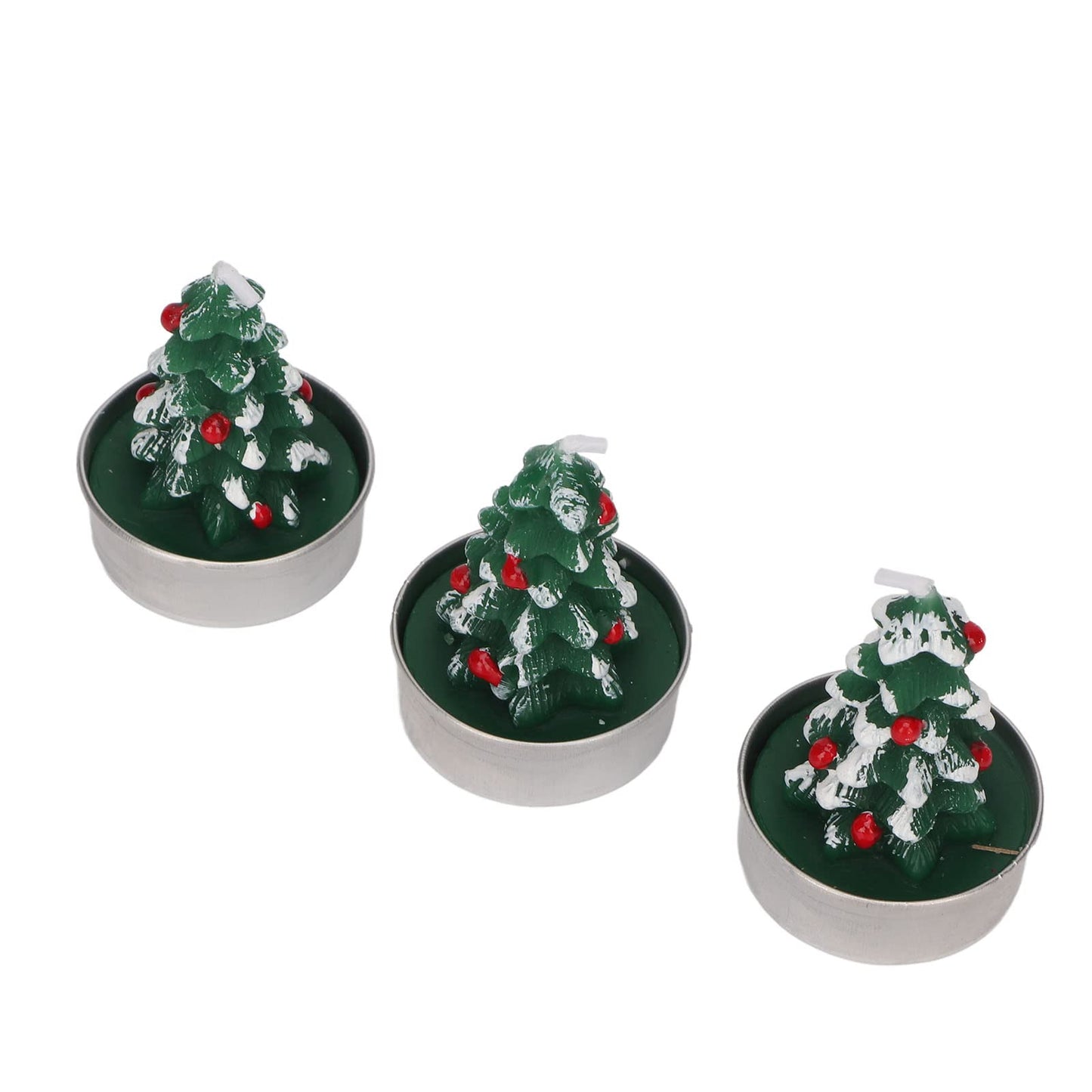 Rcniso Christmas Tree Candle Delicate Paraffin Tea Candle Holder Candles Long Lasting 3 Pieces for Bachelor Parties