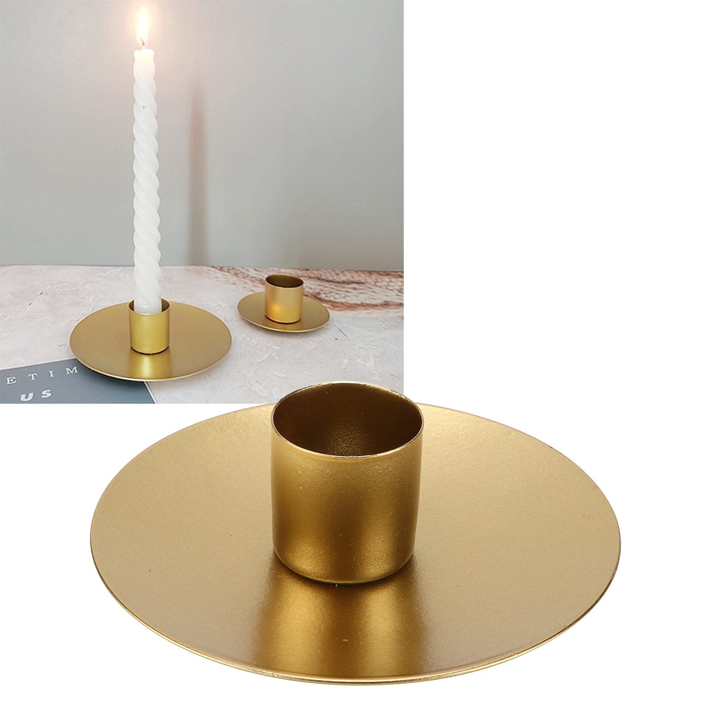 Candlestick Holders Retro Iron Candle Holder Stand Candlelight Stand Single-Head Candlelight Holder for Dining Room Table Decoration[Small] Candelabras