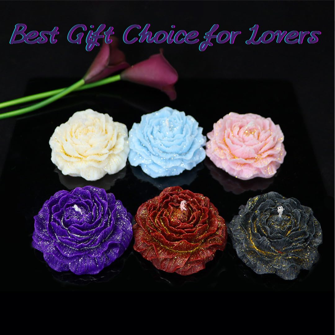 2 Pcs Gilded Candles for Wax Play Low Heat, Low Temperature Body Safe Drip Peony Candles, Romantic Massage Soy Rose Candles Couple (2, Purple)