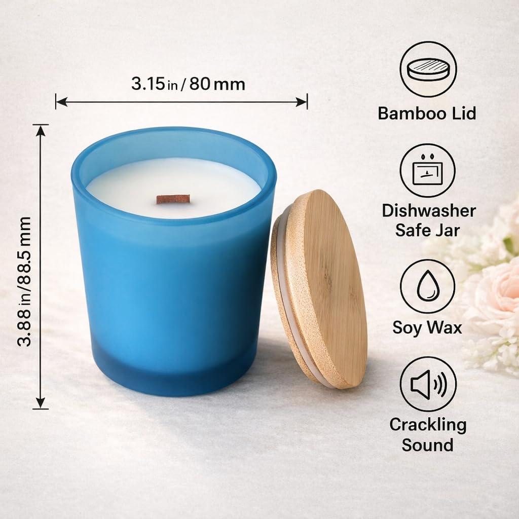 Gift Paradise® Cactus Flower & Jade Candle, 7 oz Soy Wax Candle, Wooden Wick, Fresh Floral Green Scent, Aromatherapy Candle for Relaxation, Luxury Gift for Women & Men, Spring Summer Home Fragrance