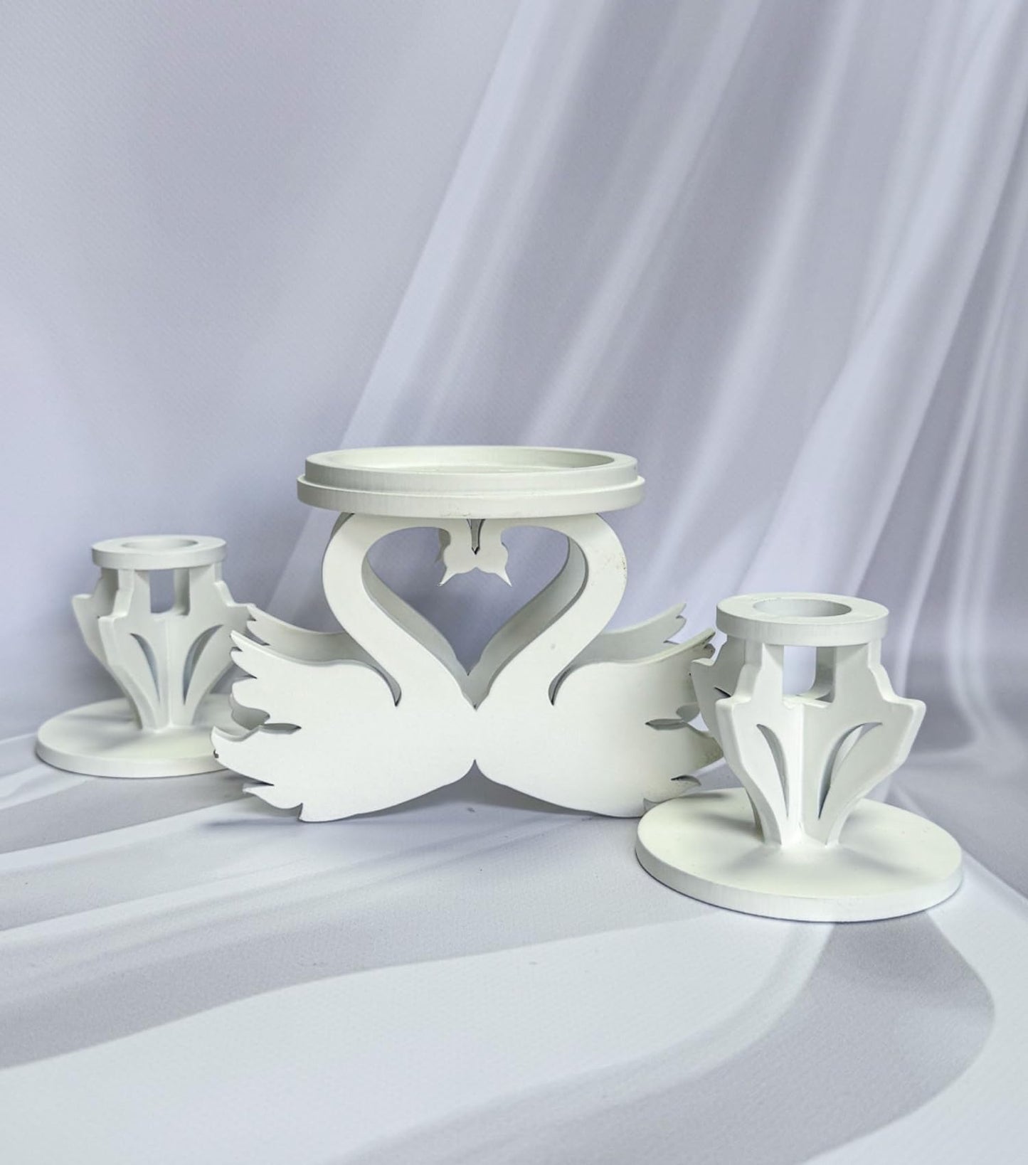 Magik Life Wooden Unity Candle Holder – Solid Triple Candle Stand – Handcrafted from Natural Wood – Painted in Safe Premium White Finish – Fits 2 Taper (0.80”) & 1 Pillar Candle (3”)