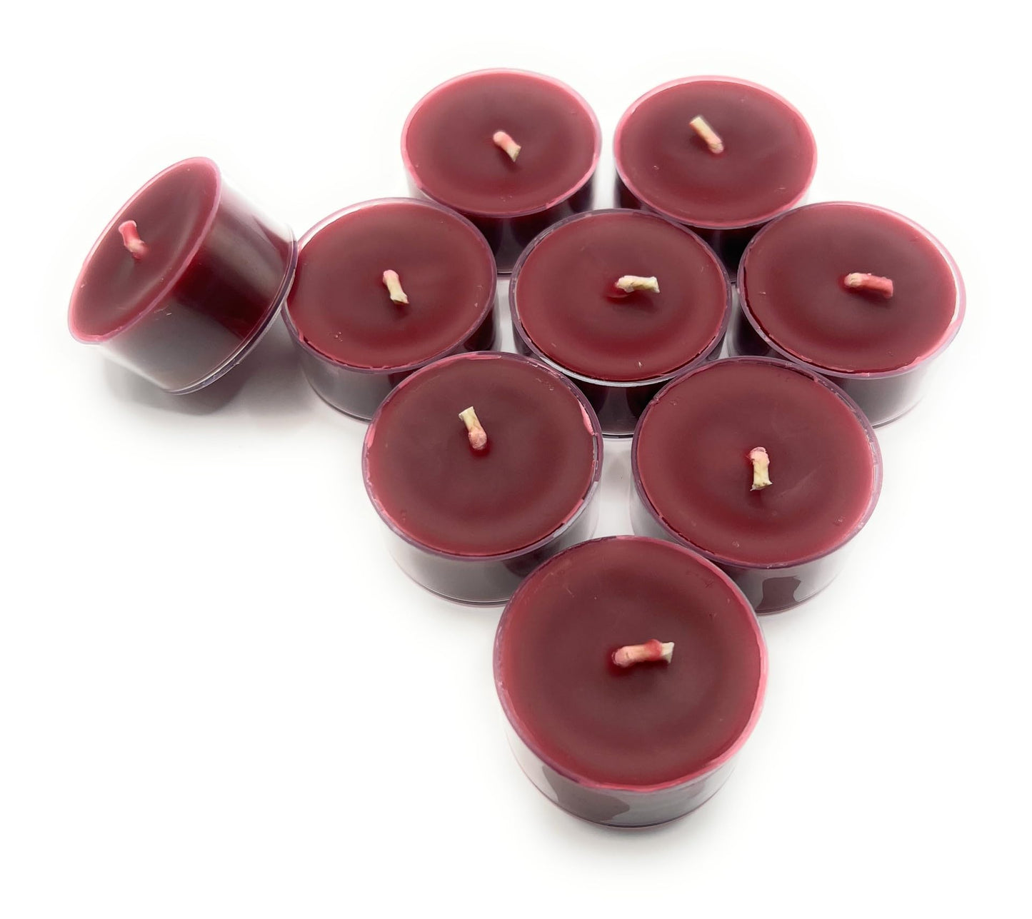 Allnations Candle Co. 100% Beeswax Tealight Candles. 4 to 5 Hours Long Burn Each - for Home, Rituals, Prayer, Party, Room Table Decoration - Unscented - Smokeless -10pcs (Burgundy)