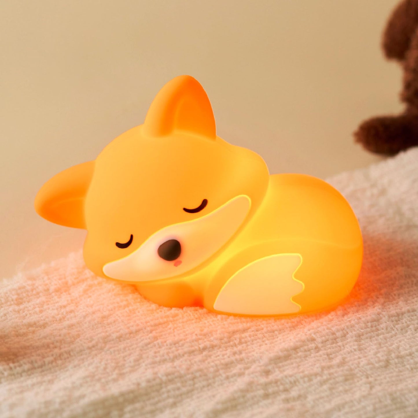 Fox Lamp, Fox Cute Night Light Gifts, Rechargeable Bedside Nightlight, Dimmable Squishy Silicone Animal Touch Lamp, Baby Room Decor, Small Night Light for Kids Teens Boys Girls Lovers
