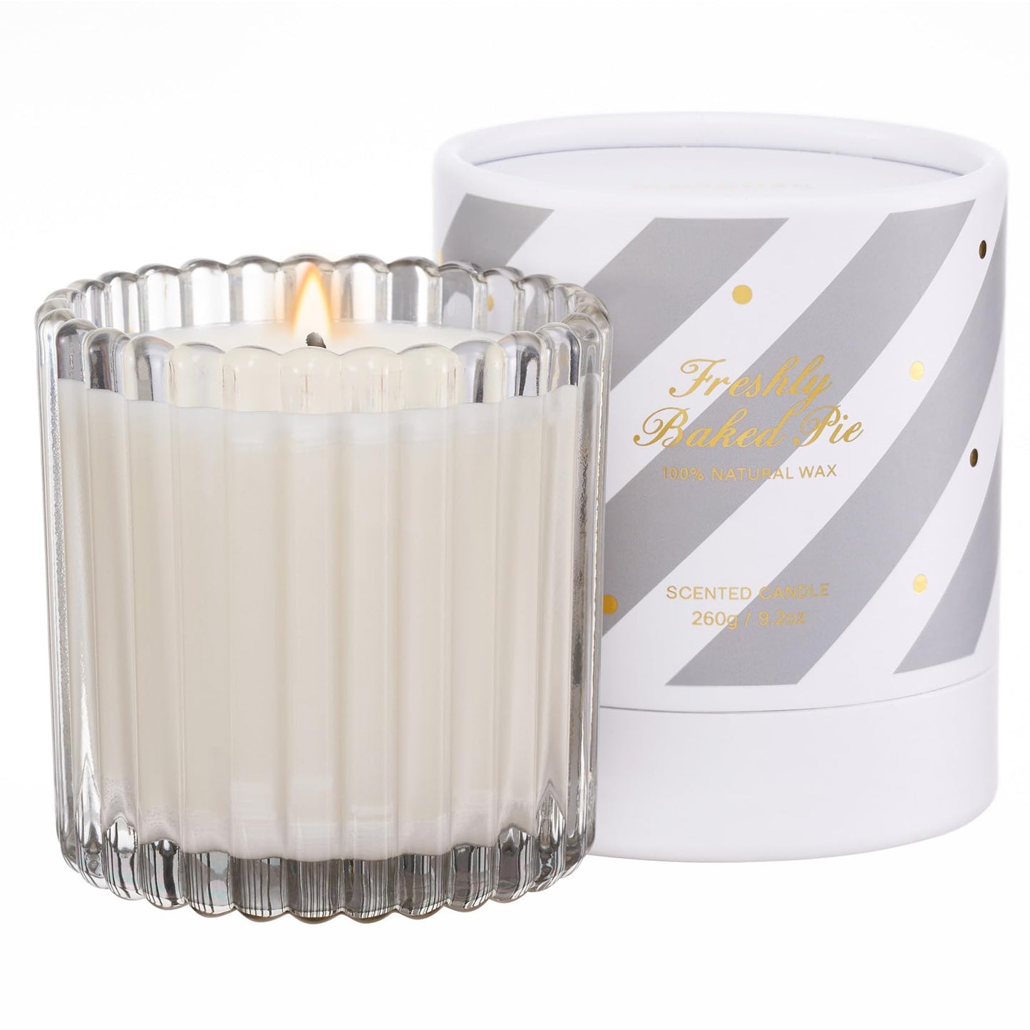 M&SENSE Fresh Baked Pie Soy Candles for Home Scented, Non Toxic Candles, 9.2oz Natural Organic Clean Burning Up to 60 Hours, Christmas Kitchen Decor Gifts for Women
