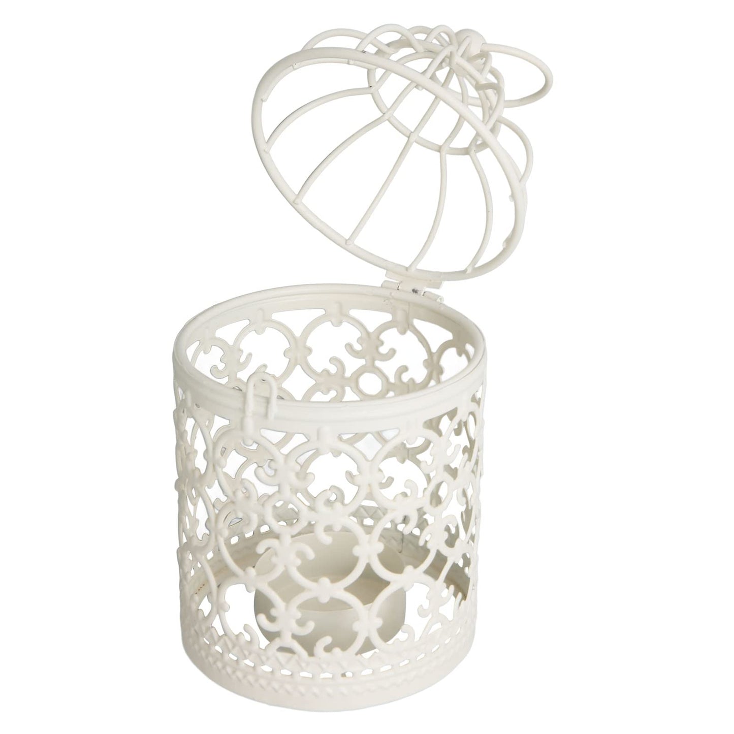 Tealight Lantern Hollow Pattern Decorative Metal Bird Cage Candle Holder for Dining Table Wedding Party