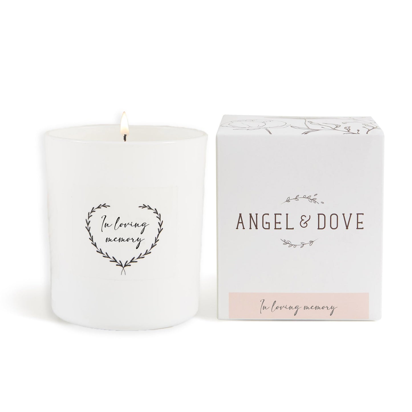 ANGEL & DOVE 'in Loving Memory' Soy Wax Remembrance Candle - Sympathy Gift, Memorial to Light in Memory of a Loved One