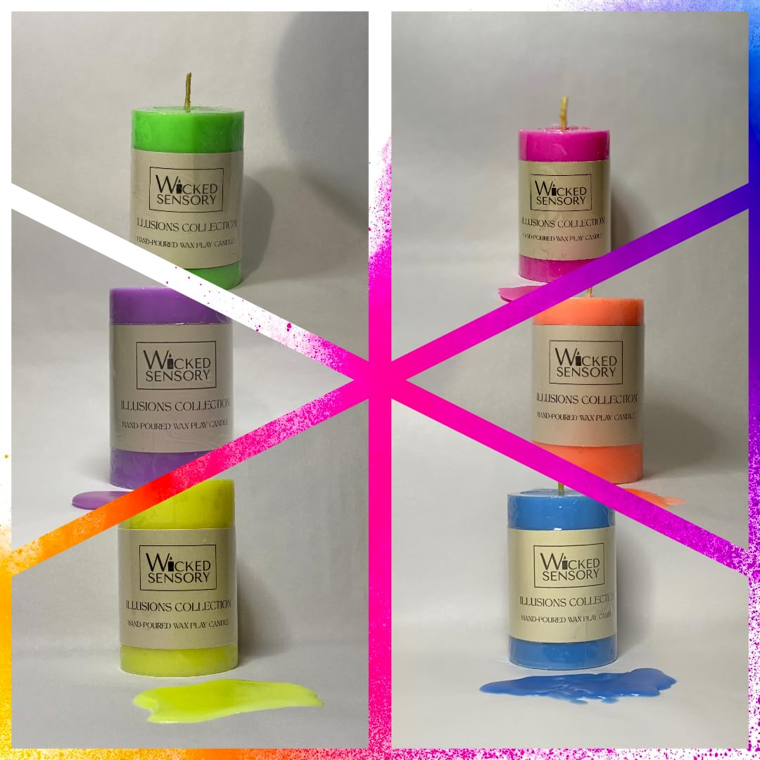 Premium UV Wax Play Candle - Unscented Body Safe Wax Blend for Sensory Play, Comfortable Heat Sensation - Perfect for Couples & Beginners (UV Orange)