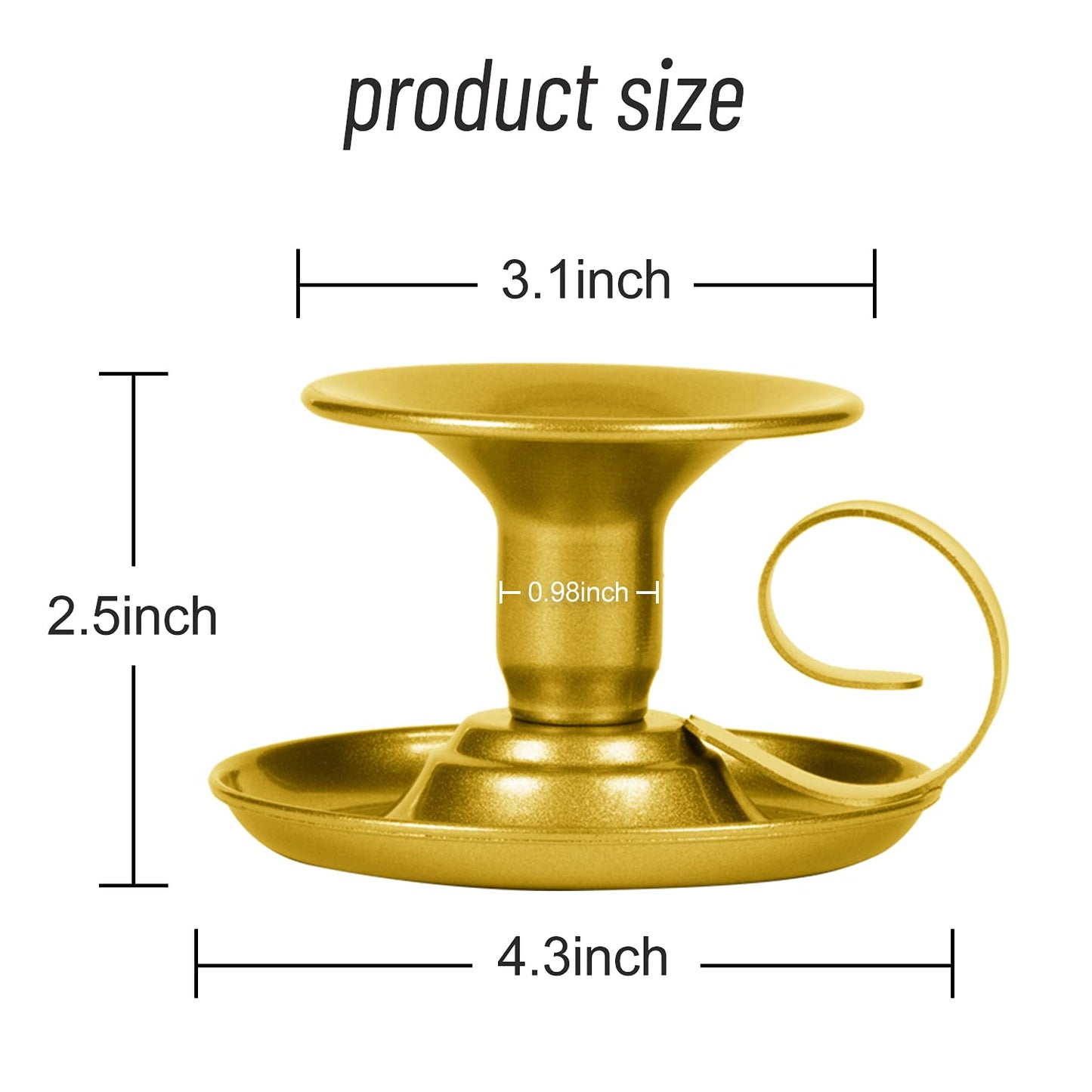 Candle Holders – 2pcs Gold Retro Iron Taper Candlestick Holder Centerpieces for Wedding, Party, Xmas, Home Table Decor (Gold,2pcs)