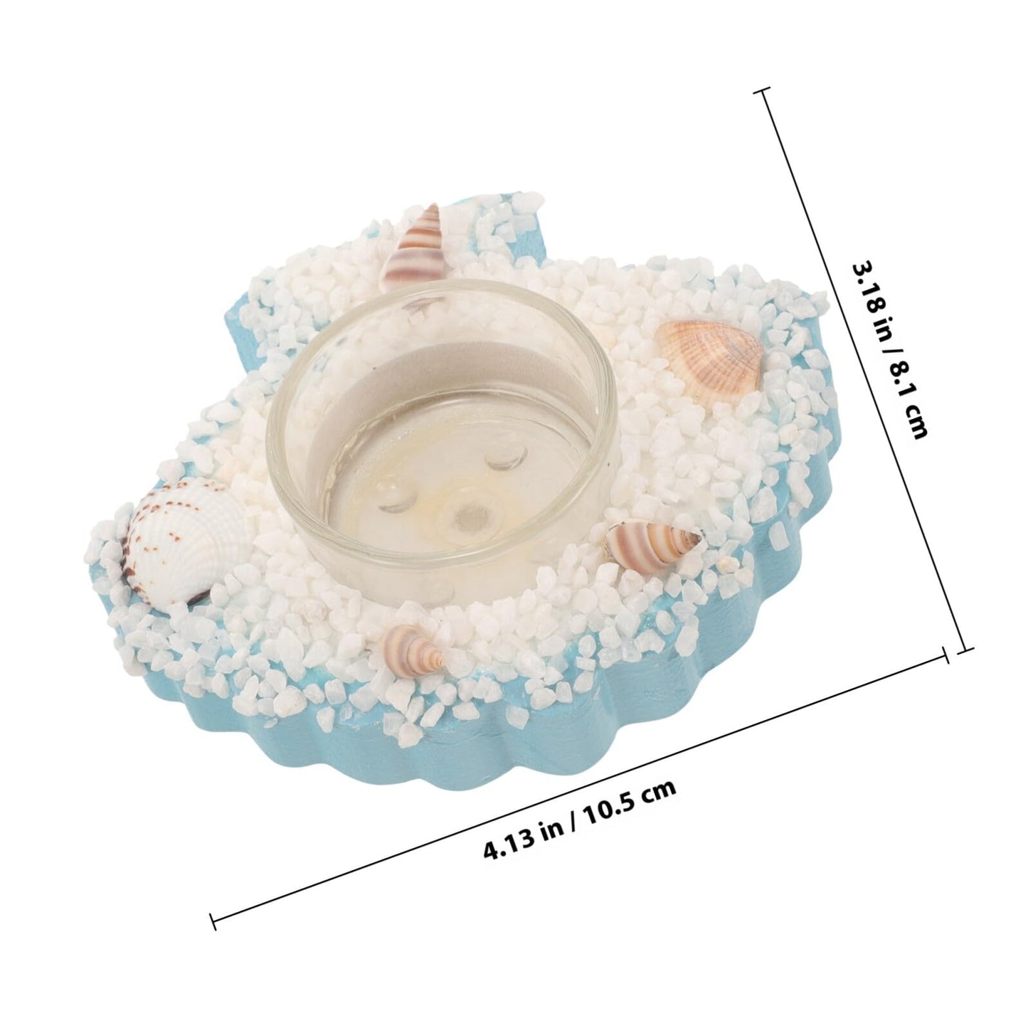 Amosfun Mediterranean Shell Candle Holder Nautical Beach Style Candlestick Decoration Romantic Ocean Themed Home Décor Table Centerpiece