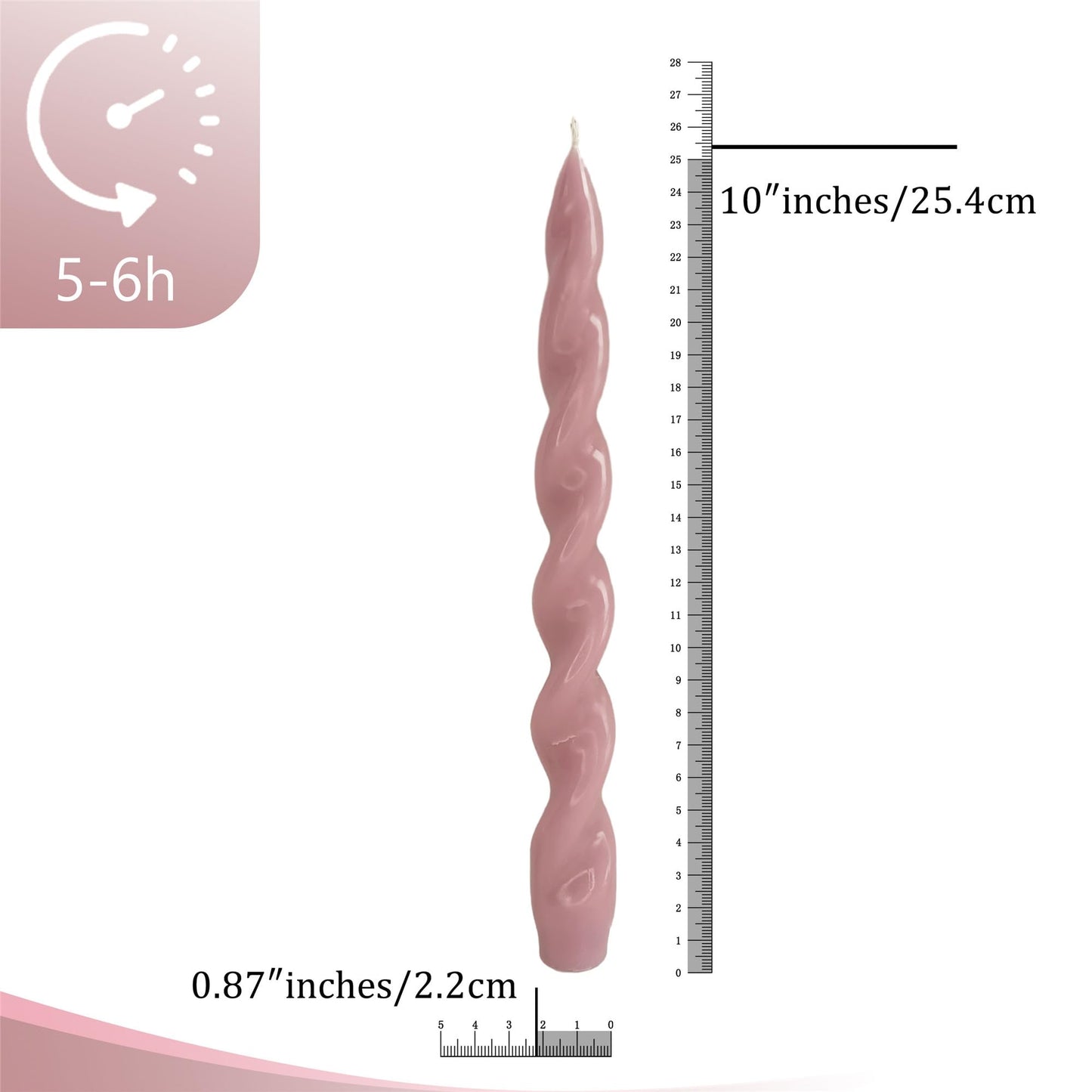 Spiral Taper Candle Twist Candlesticks,Gedengni 10inches Long Tapered Candle Pink Candle Sticks Colorful Twisted Candles for Wedding Home Dinner Party Gift,Pack of 6 (22D6P-PIKMIX)