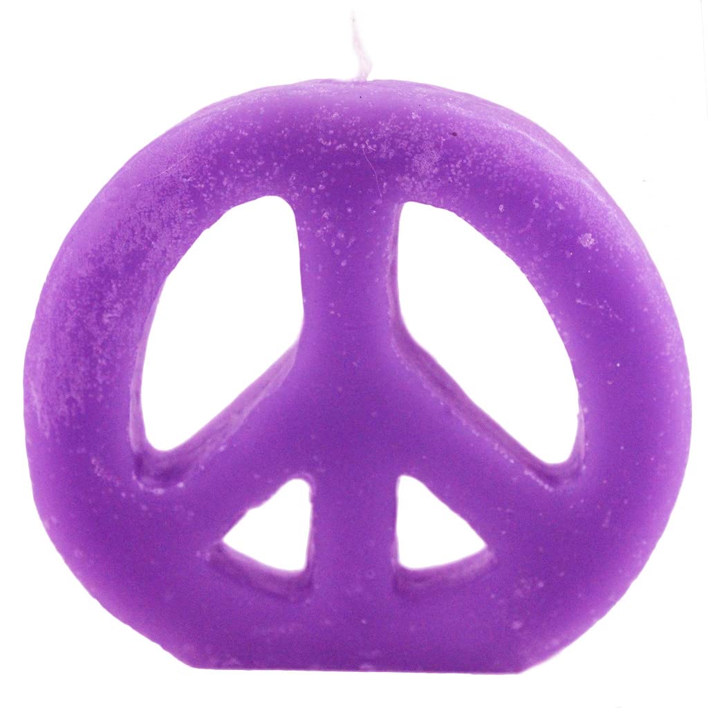 Candlestock Handmade Colorful Peace Sign Candle - Red - Yellow - Green - Blue - Lavender - Pink (Blue)