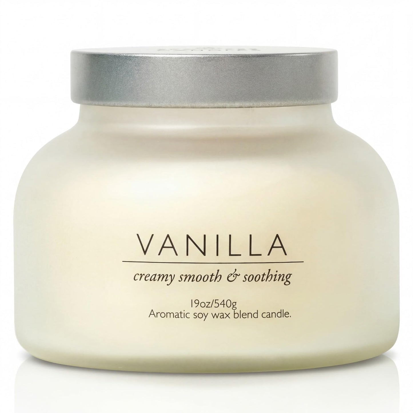 Vanilla Volcano Candle 19oz: 80-Hour Burn, Creamy Smooth Vanilla Scent, Hybrid Soy Wax, Crackling Wood Wick, Cream Matte Glass Jar, Gold Foil Gift Box by Spotless Candles