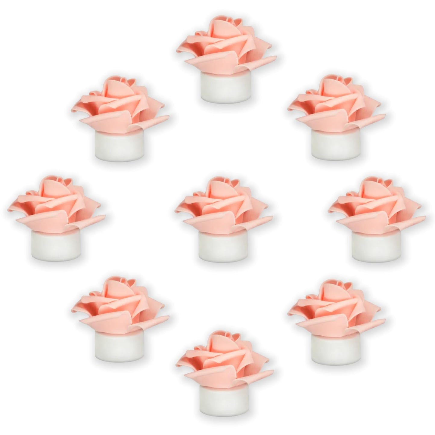 SupBri 12 Pack Led Candles with Artificial Flowers, 200+Hour Battery Operated Tea Lights Candles for Centerpiece Table, Party, Wedding Decorations (Pink)