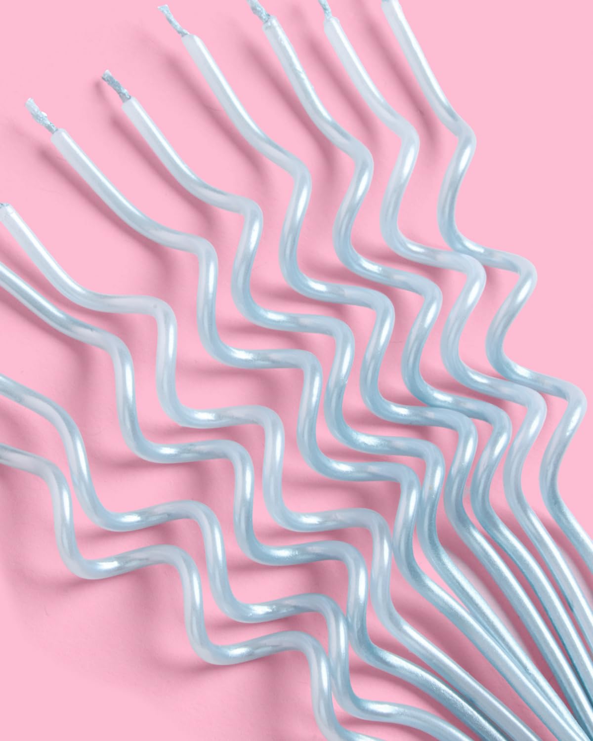 xo, Fetti Pearl Blue Wavy Cake Candles, Tall Thin - 10 Pcs | Birthday Party Supplies, Bachelorette Cake Decor, Glitter Cupcake Topper, Fun Dessert Decorations