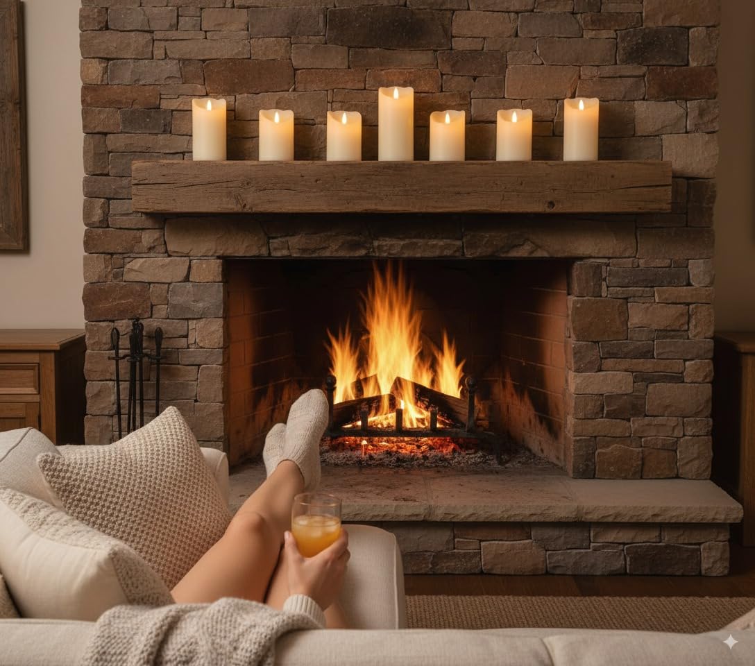 VENTA Set of 3 Warm Ivory Pillar Candles | Real Wax Battery Operated Candles with Flickering Flame | Timeless Year-Round Decor for Weddings, Mantels & Centerpieces