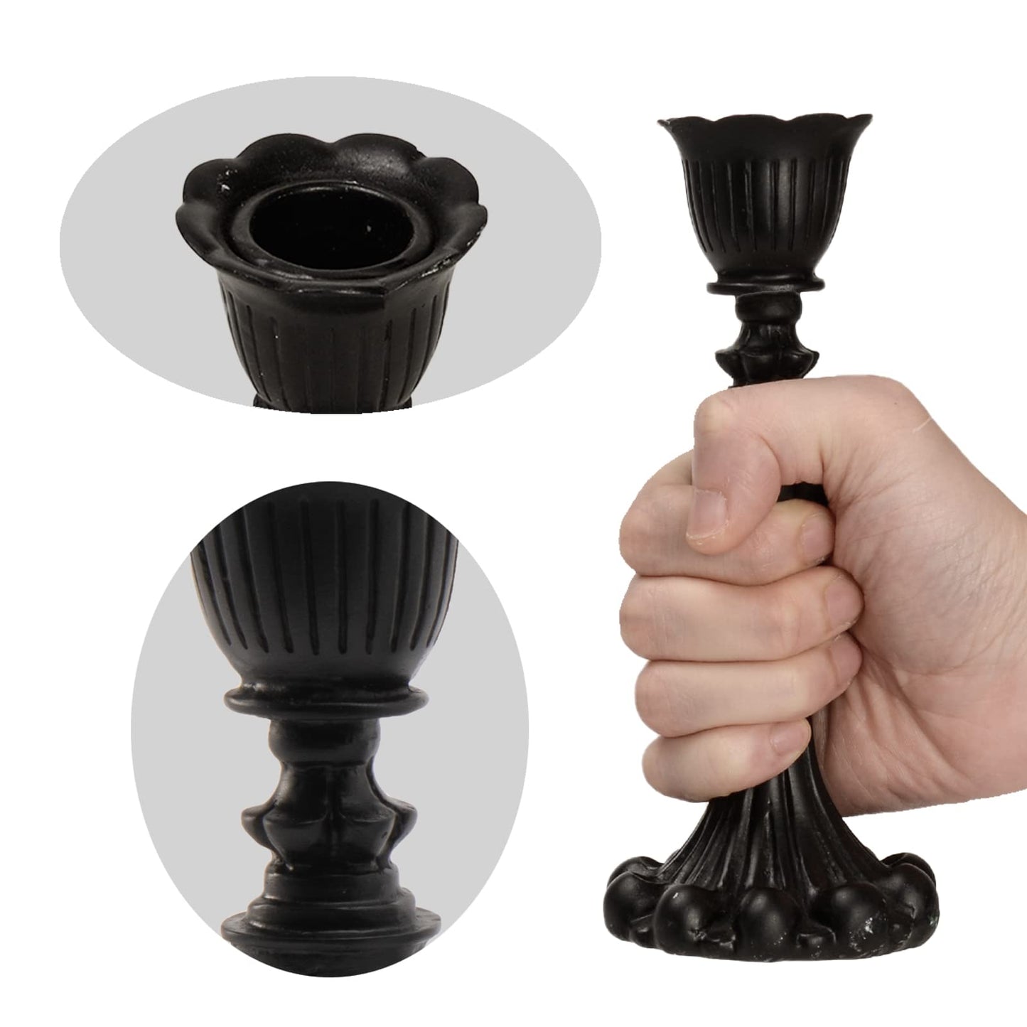 Candle Stick Candle Holder Set - Black Christmas Candlestick Holder Modern Baroque Home Decor for Coffee Table for Kwanzaa Easter Centerpiece Dinning Room Wedding Set of 3 Guichifun