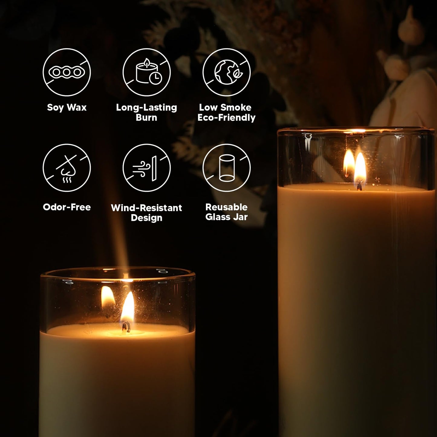 chaoxinge 2.24x7 inch White Devotional Candles in Glass Jar - 1 Piece - 120Hours – Prayer Candle - Tall Pillar Candles for Religious, Memorials, Party Decor