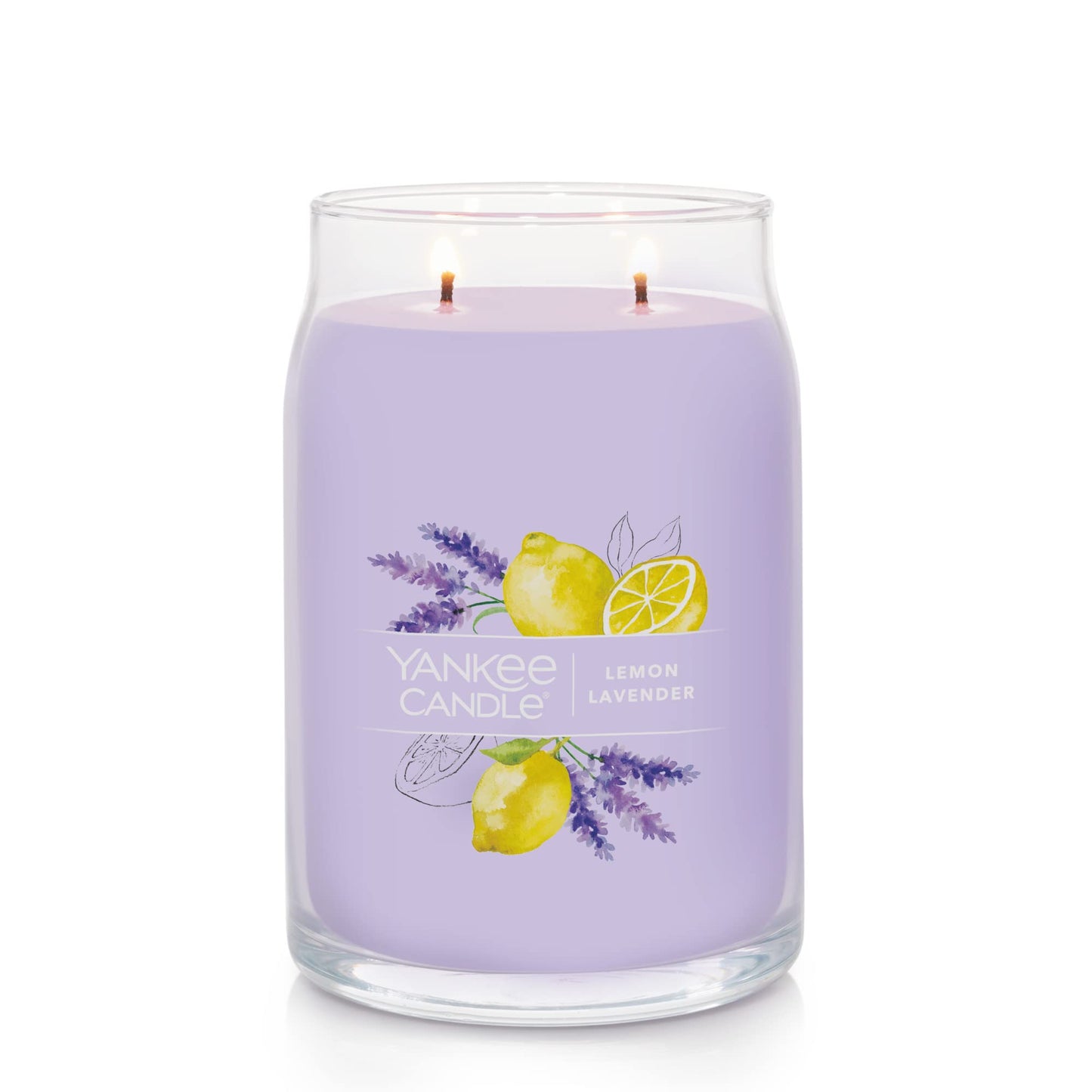 Yankee Candle Lemon Lavender Scented Signature 20oz Large Jar 2-Wick Candle Over 60 Hours of Burn Time